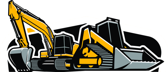 Excavator and track loader